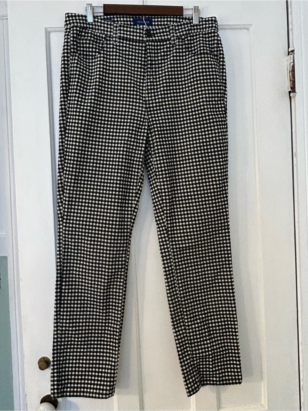 Talbots Black and White Check Straight-Leg Pants